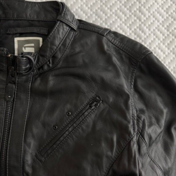 G-Star Biker Leather Jacket - Picture 5 of 13